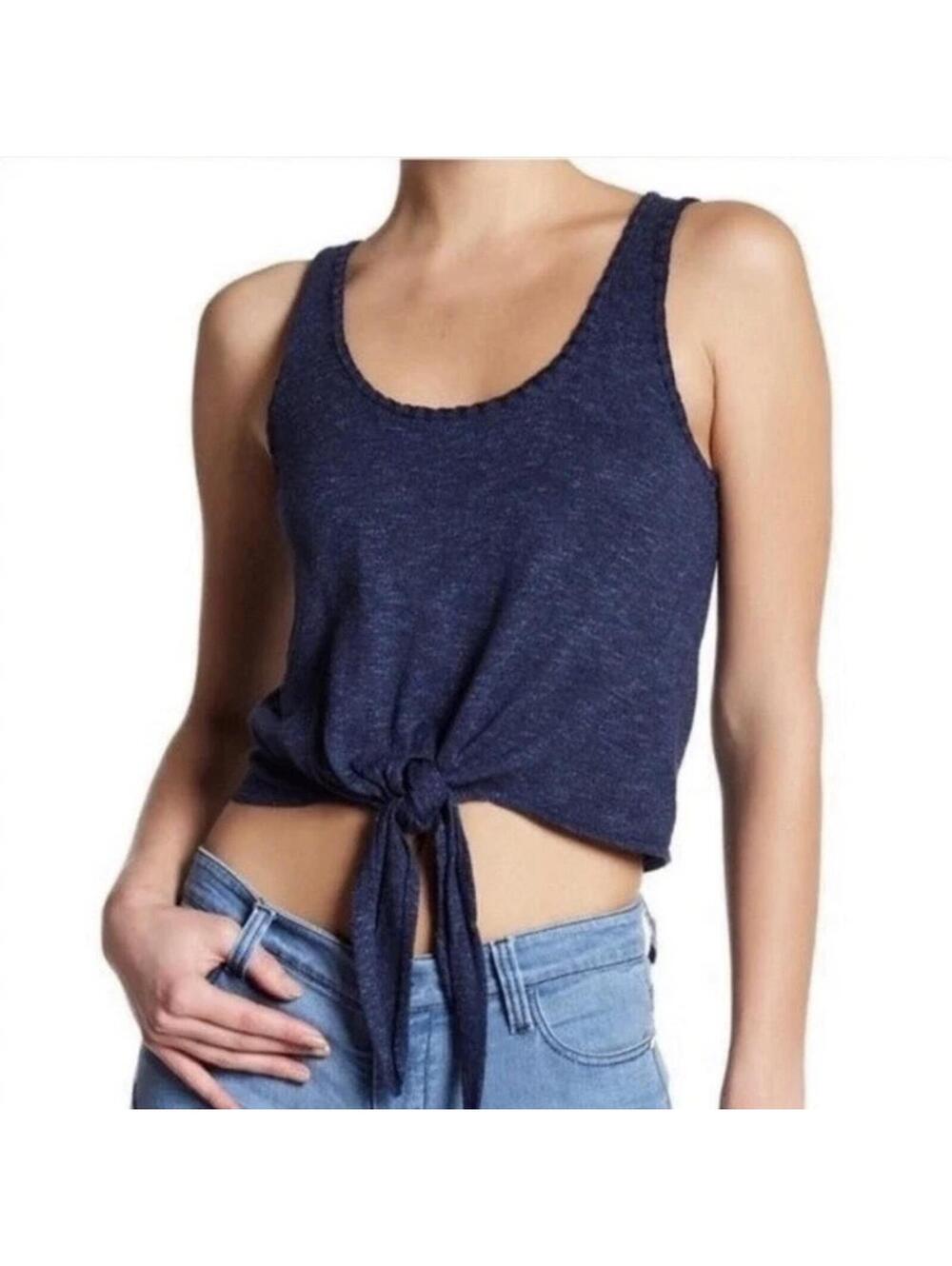 Alice And Olivia Navy Tie Front Top Summer Boho